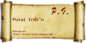 Pulai Irén névjegykártya